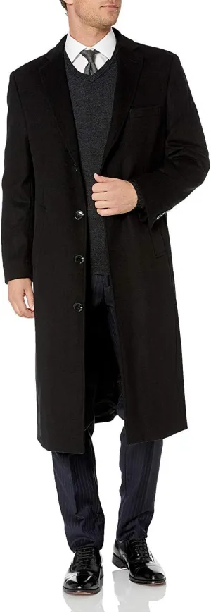 Adam Baker Men's Overcoat Single & Double Breasted Luxury Wool/Cashmere Full Length Topcoat