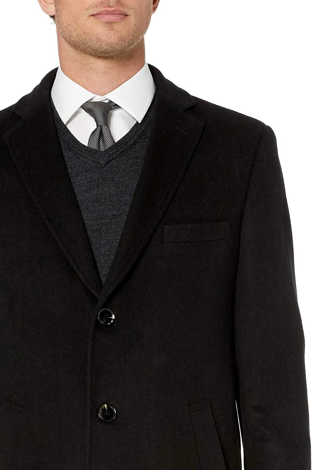 Adam Baker Men's Overcoat Single & Double Breasted Luxury Wool/Cashmere Full Length Topcoat