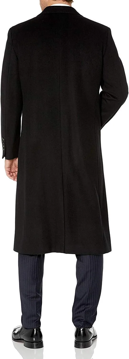 Adam Baker Men's Overcoat Single & Double Breasted Luxury Wool/Cashmere Full Length Topcoat