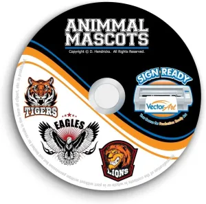 Animal Sports Mascot Clipart-Vector Clip Art Images-T-Shirt Template Design Graphics CD