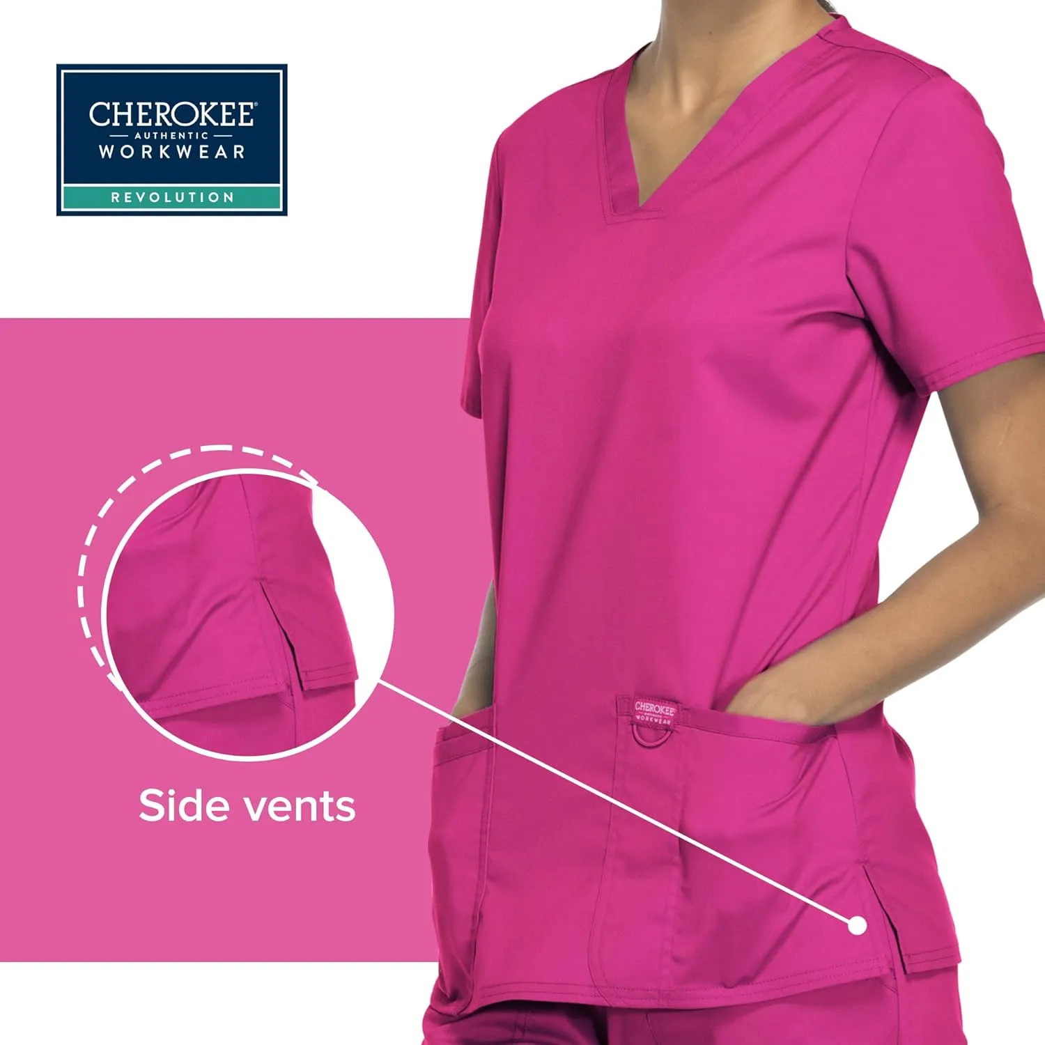 Cherokee Medical Women's Scrub Top V-Neck with 3 Pockets & Soft Fabric WW620
