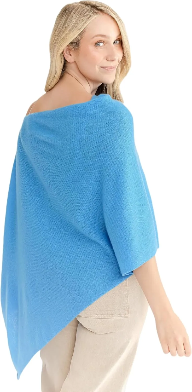 CLAUDIA NICHOLE by Alashan 100% Cashmere Luxe Dress Topper Poncho - Lightweight, Soft, Cozy & Versatile - Great Gift Item
