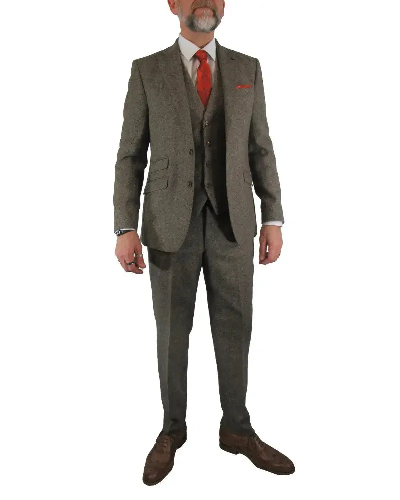 Donegal Tweed Suit Jacket - Brown