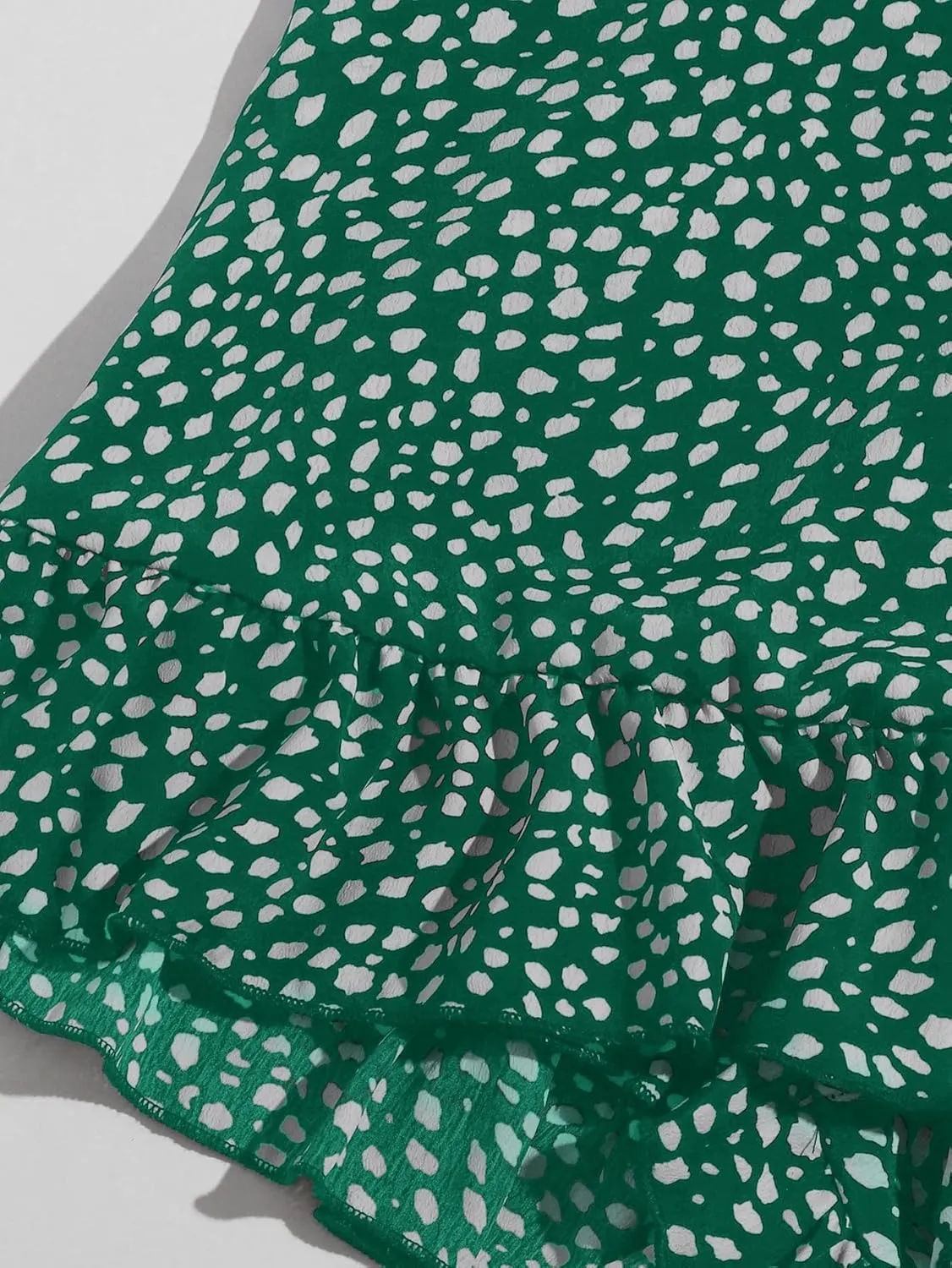 MakeMeChic Women's Boho Floral Print Elastic Waist Ruffle Wrap Tie Skorts Skirt Skorts