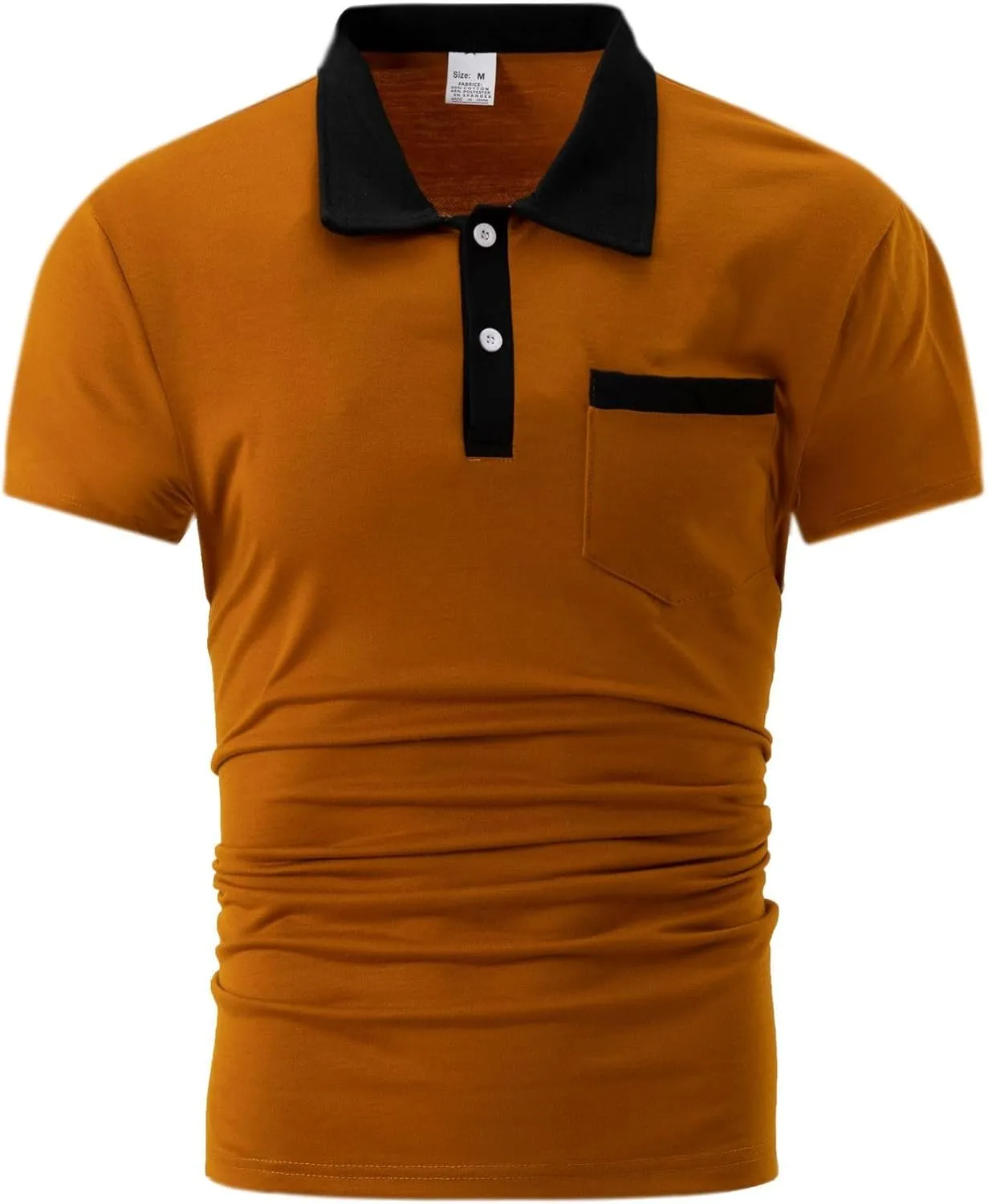 Mens Casual Polo Shirts Classic Short Sleeve Golf Shirt Fashion Button Cotton Top with Pocket
