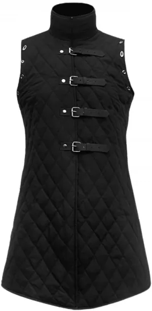 Mens Medieval Padded Sleeveless Gambeson Vest Renaissance Under Armor Jacket Costume for Halloween