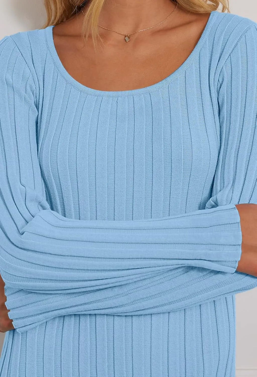 MEROKEETY Women's Fall Long Sleeve Sweater Dress Casual Ribbed Knit Slim Fit Bodycon Maxi Dresses