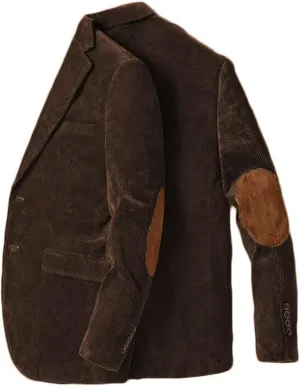 ONAXTDA Men's Corduroy Blazer with Elbow Patch Business Casual Jacket Spring Fall Sport Coats