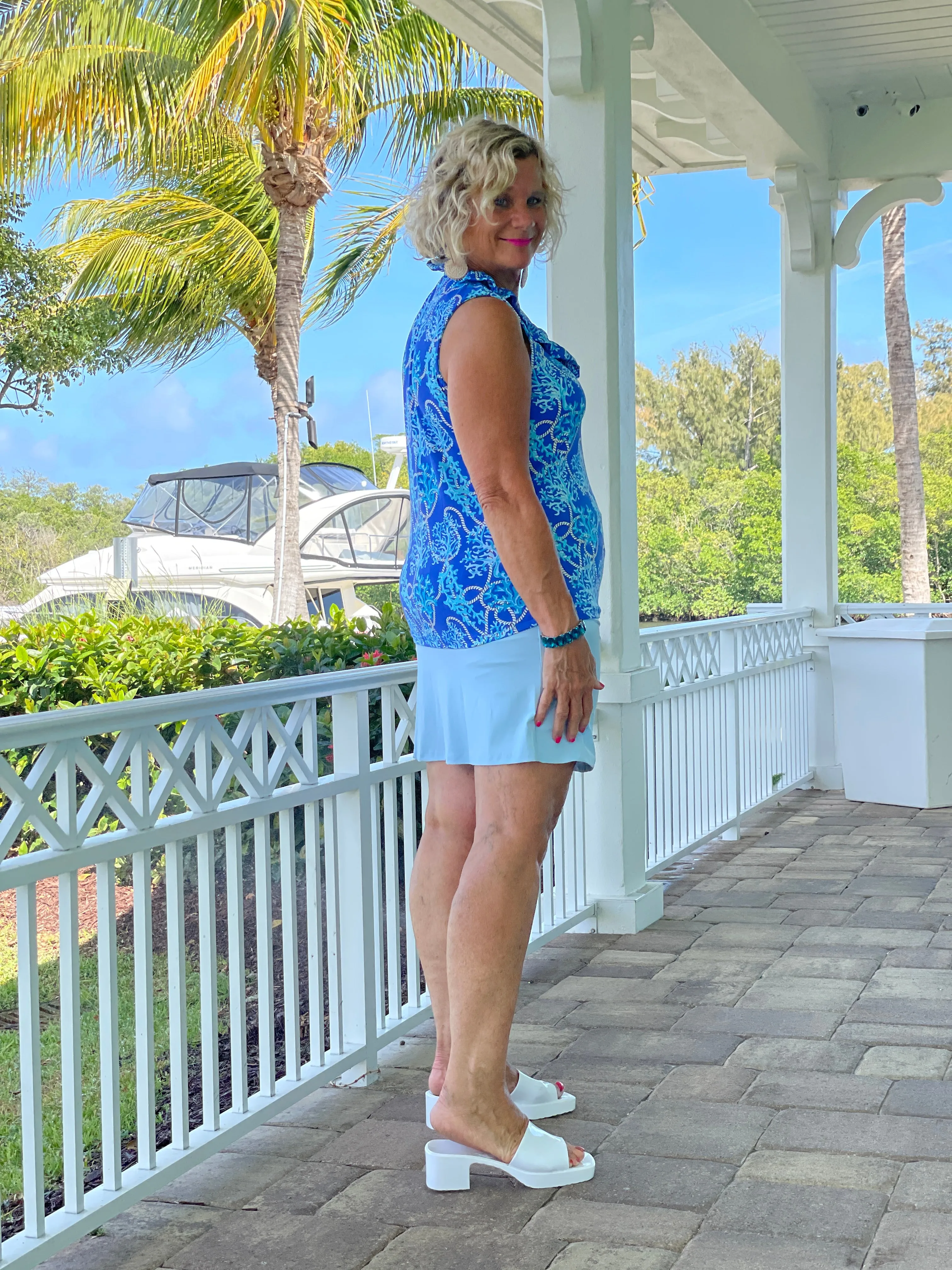 POWDERED BLUE SKORT