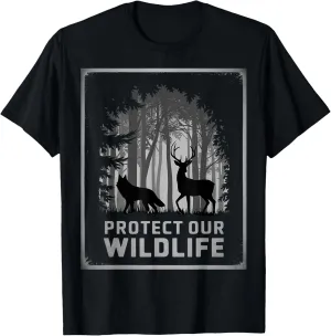 Protect Our Wildlife Forest Conservation Silhouette New T-Shirt