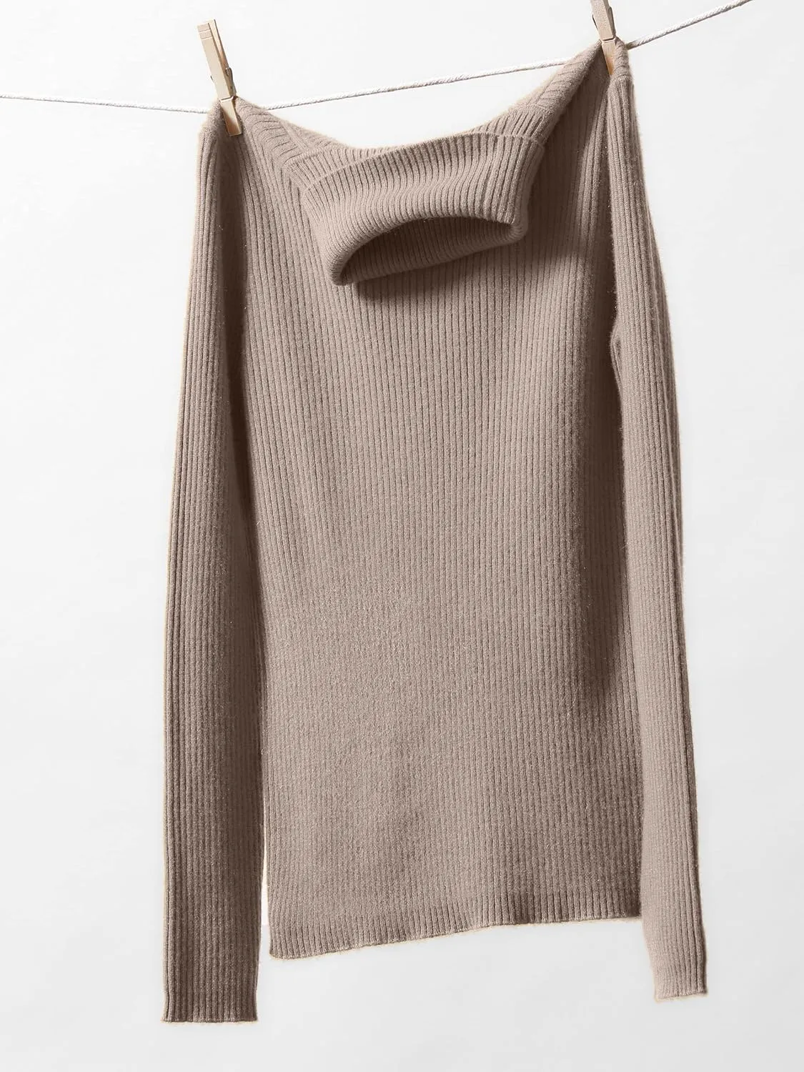 State Cashmere Womens Ribbed Turtleneck Sweater 100% Pure Cashmere Classic Long Sleeve Pullover