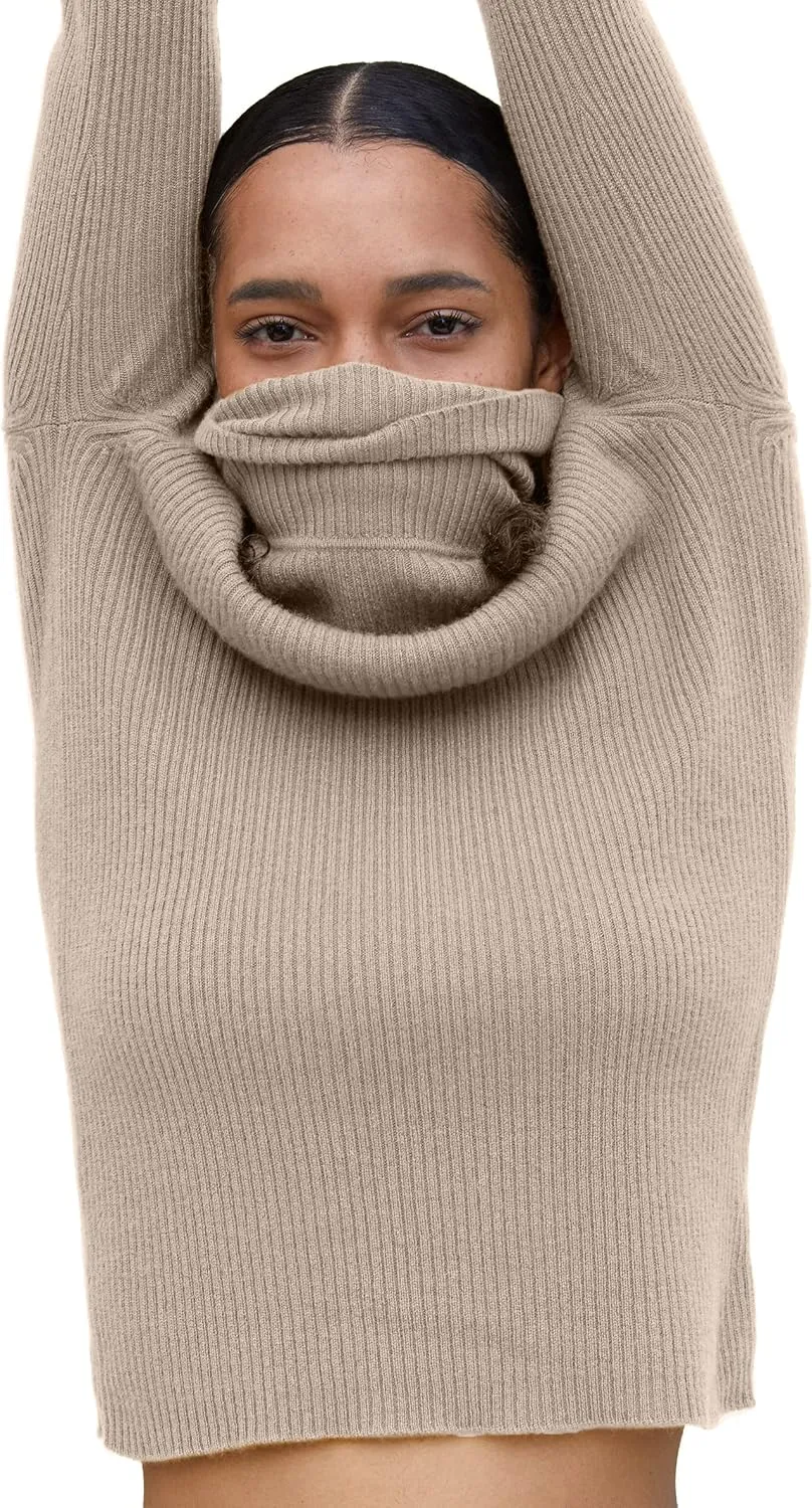 State Cashmere Womens Ribbed Turtleneck Sweater 100% Pure Cashmere Classic Long Sleeve Pullover