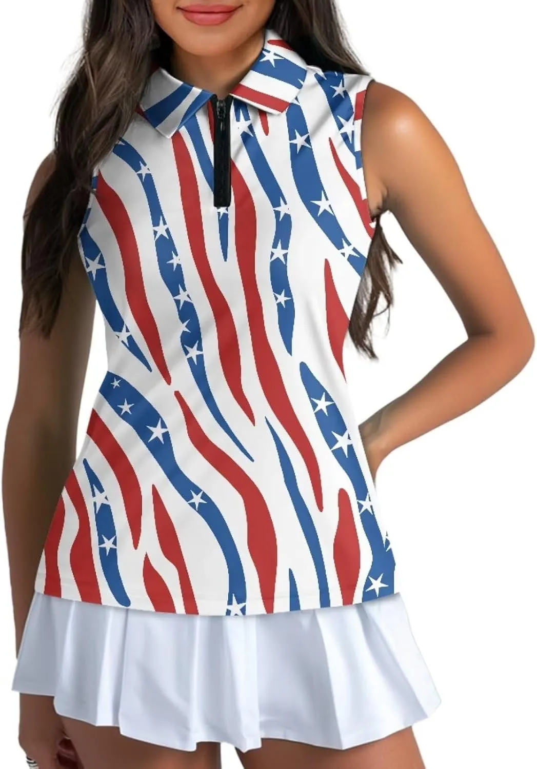 Suobstales Sleeveless Golf Polo Shirts for Women Quick Dry Collared Polo Shirts Athletic Tank Tops Lightweight Tennis Shirts