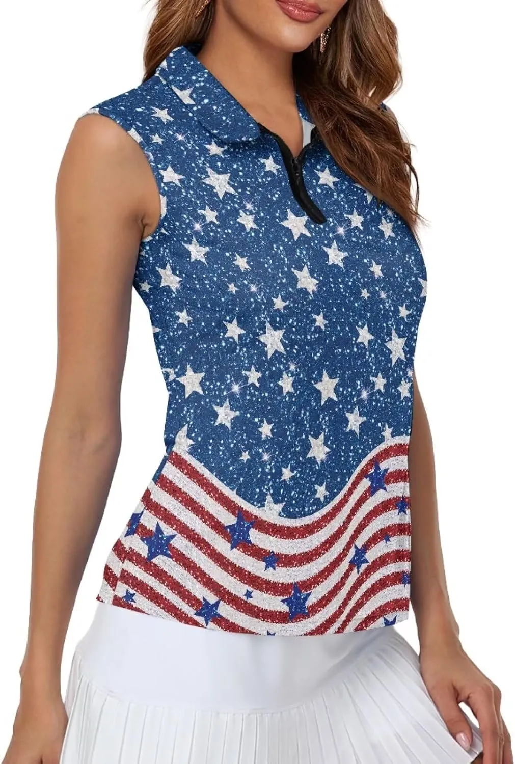 Suobstales Sleeveless Golf Polo Shirts for Women Quick Dry Collared Polo Shirts Athletic Tank Tops Lightweight Tennis Shirts