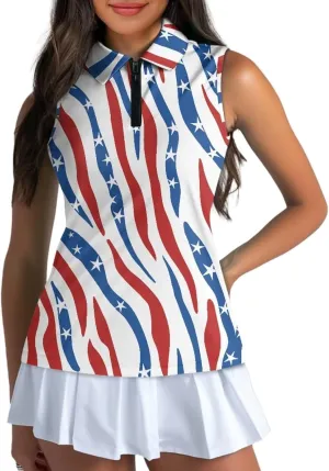 Suobstales Sleeveless Golf Polo Shirts for Women Quick Dry Collared Polo Shirts Athletic Tank Tops Lightweight Tennis Shirts