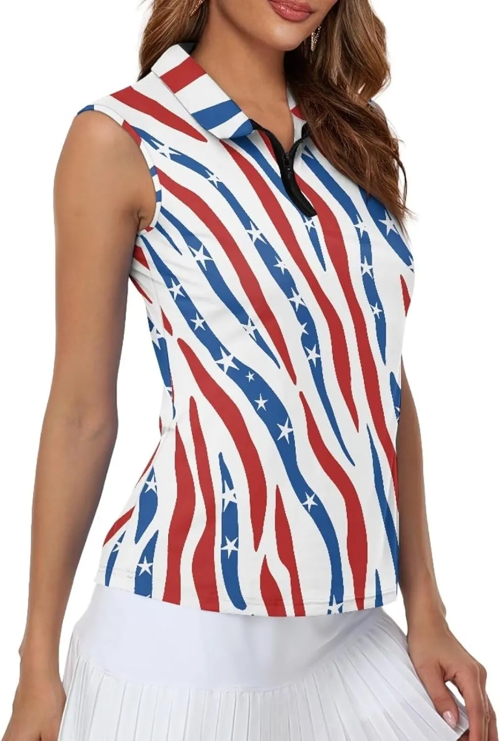 Suobstales Sleeveless Golf Polo Shirts for Women Quick Dry Collared Polo Shirts Athletic Tank Tops Lightweight Tennis Shirts