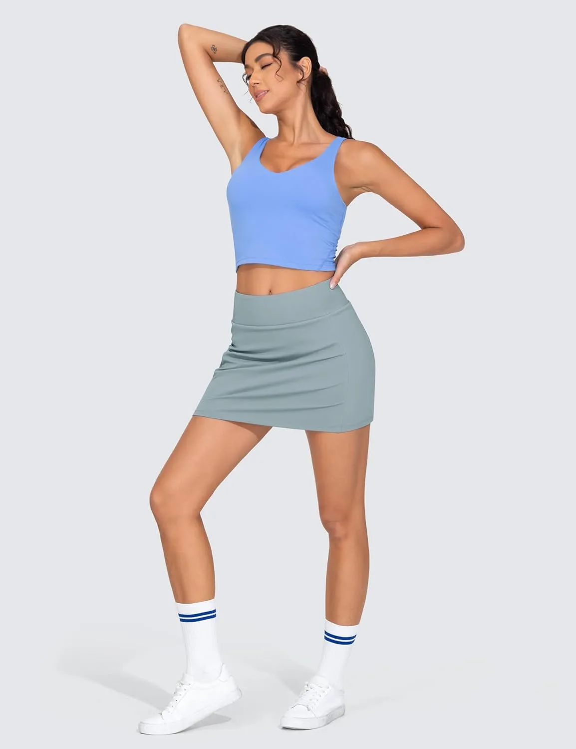 THE GYM PEOPLE Women's High Waisted Golf Skorts Tennis Mini Athletic Active Skirts Built-in Shorts with 3 Pockets