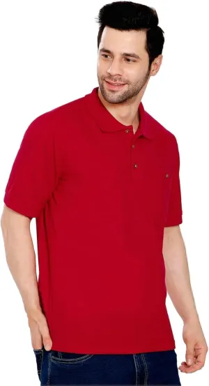 Turtle Bay New York Men's Short Sleeve Pique Polo Shirt in Cotton Blend with Front Pocket