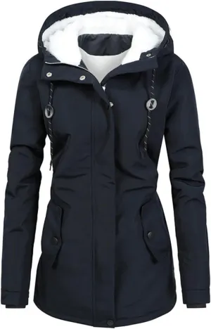 Winter Coats for Women 2025 Plus Size Warm Sherpa Fleece Lined Jackets Hooded Parka Peacoat Outerwear