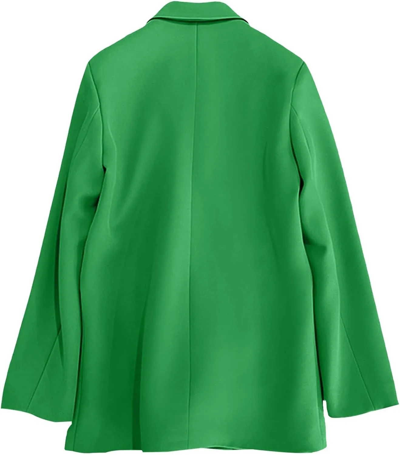 Womens Casual Blazer Jacket Slim Fit Simple Double Breasted Blazers Notched Collar Long Sleeve Work Office Jackets