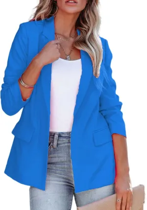 Womens Casual Office Blazer Jackets Front Open Cardigan Work Suit Jacket Long Sleeve Lapel Jacket Business Outfits