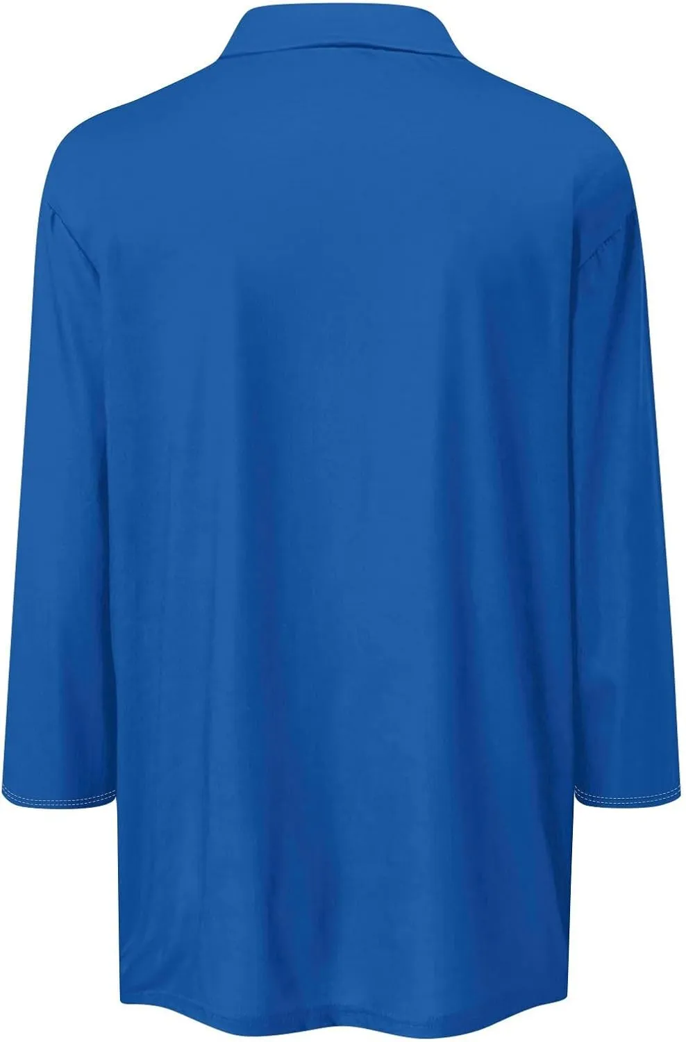 Womens Tops Casual 3/4 Sleeve Shirts V Neck Polo Cute Tops Loose Collared Blouse Three Quarter Sleeve Soft Basic Tees